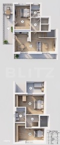 Apartament cu scara interioara cu 4 camere si terasa, 106,60 mp