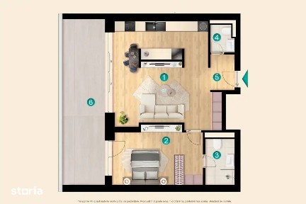 2K: Apartament luminos cu terasă de 18,5 mp, KronenPark Pipera