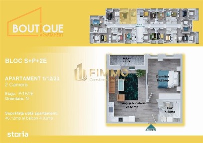 Apartament 2 camere | 50 mp | Bloc Nou | Zona Centrala | ID : 1826