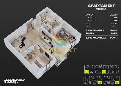 Apartament cu 3 camere si balcon, Popesti leordeni zona metrou.