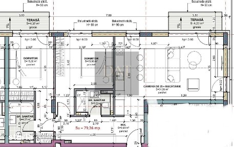 3 camere | 79 mp | 2 bai | 2 balcoane | comision zero |Terra Gardens