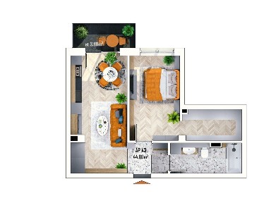 2 camere | Estimo Park | Etaj 3 | Vedere & Lumină Naturală