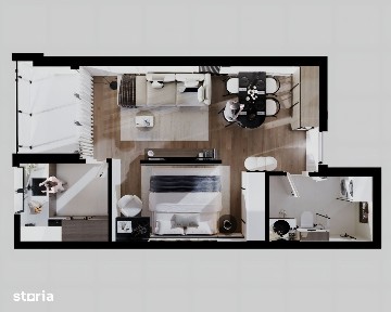 Studio cu 1 camera si bucatarie separata de vanzare in Sibiu