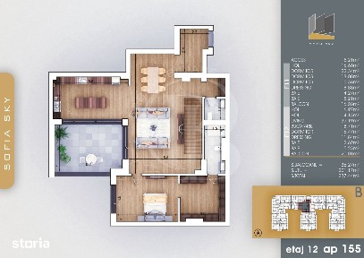 Bloc Finalizat 5 camere cu scara interioara Titan Pallady