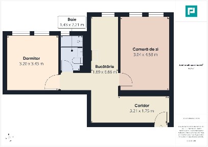 Apartament 2 camere Alfa în bloc nou