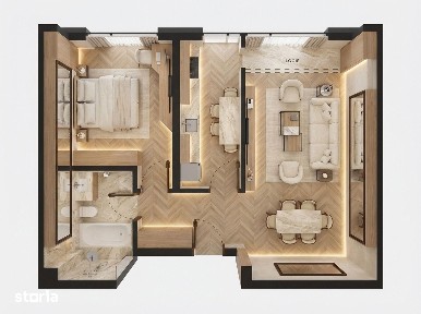 2 camere decomandat -Comision 0% - 2 km Auchan Militari