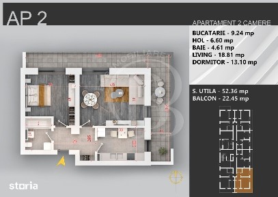 Apartament 2 camere bloc boutique Theodor Pallady