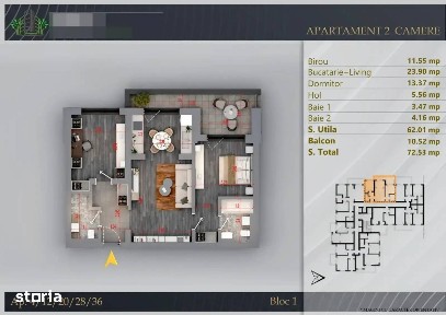 Apartament 3 camere 2 bai Sector 3 Pallady Consum Redus Energie