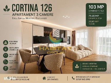 Vânzare Apartament 3 camere LUX | Cortina 126 PIPERA Erou Iancu Nicol