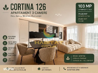 Vânzare Apartament 3 camere LUX | Cortina 126 PIPERA Erou Iancu Nicol