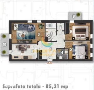 Ocazie 3 camere bloc nou 2 bai 2 balcoane la 4 minute de Stb