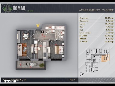 Apartament 2 camere-Zona Pallady-65,67 MP|62,45 MP|Rezidențial premium