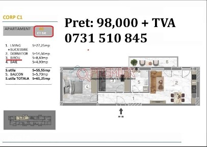 2 Camere | Complex Modern | 61 mp | Preț Promo