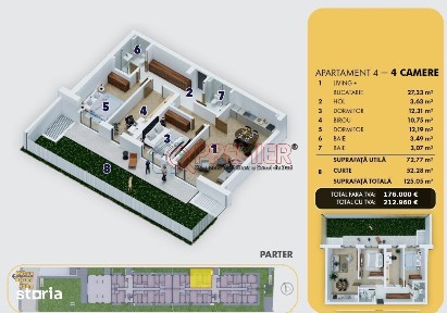 4 camere cu gradina de 52 mp - 10 minute Metrou Berceni - Incalzire