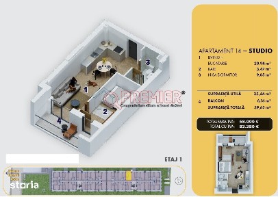 STUDIO 2 CAMERE | 10 MINUTE METROU BERCENI | BLOC NOU | ÎNCĂLZIRE