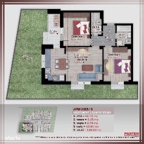 AP. 3CAM. CU LIVING OPEN SPACE + CURTE 53MP / 1 DECEMBRIE 1918!