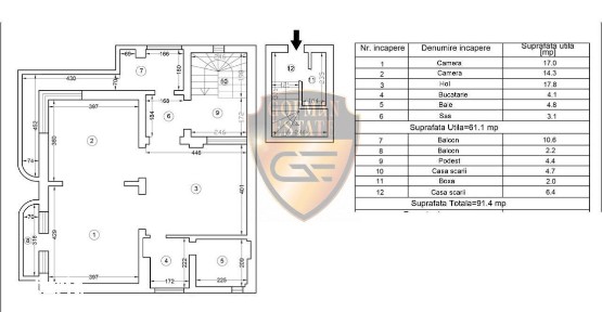 2 camere Ultracentral Bd. Ferdinand 91.4mp Su 61.1mp in vila P+1+M De