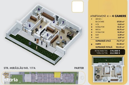 4 camere cu gradina la 5 minute de metrou Berceni | Bloc Nou