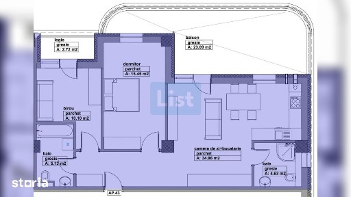 Apartament de vanzare, 3 camere, 111.44mpc, lift, terasa, comision 0%