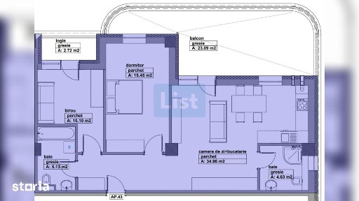 Apartament de vanzare, 3 camere, 111.44mpc, lift, terasa, comision 0%