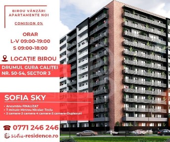 Apartament 3 camere cu 2 bai Finalizat 7 min Metrou Teclu