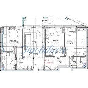 Apartament 3 CAM, SU 84.08 MP, 1 BALCON in zona Marasti