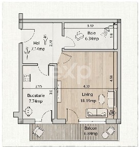 Apartament 1 camera decomandat, renovat, Loc de parcare CF, Floresti