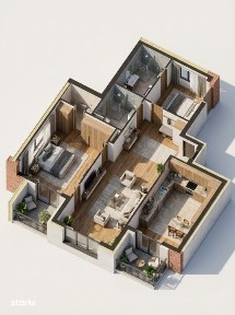 Apartament 3 camere, 82,3mp | Zona Vivo | Floresti |