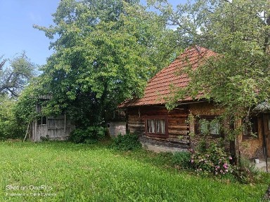Teren de vanzare +Casă tradițională din lemn + anexă, teren 58 ari, în Breb - zonă retrasă, ideală pentru relaxare sau investiție