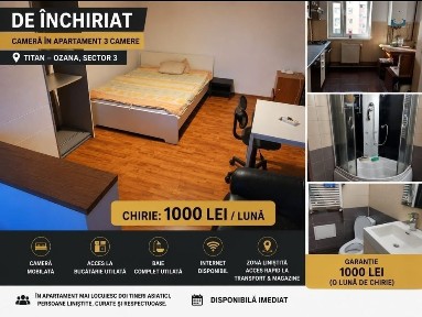 Închiriez cameră / apartament - Titan sector 3