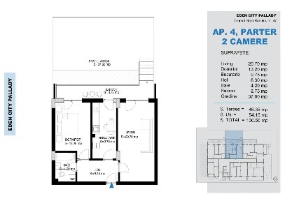 Apartament de 2 camere si curte aproape de mutare