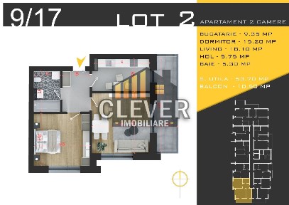 Apartament 2 Camere | 58 mp | Theodor Pallady