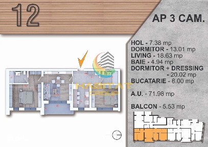 Piata Alba Iulia 3 camere decomandat 78 mp bloc tip BOUTIQUE