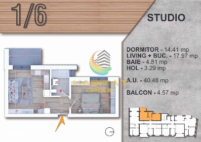 Piata Alba Iulia 2 camere STUDIO 45 mp bloc tip BOUTIQUE