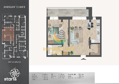Pallady 2 camere decomandat 70 mp la 8 minute metrou N.Teclu