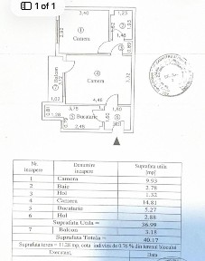 - Apartament 2 camere confort 2 sporit, Viziru 1, parter.