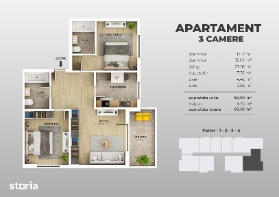 Apartament 3 camere decomandat, bloc nou, Aparatorii Patriei metrou