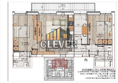 Apartament 3 Camere finalizat | 73,5 mp | 2 Bai | Pallady | Comision 0