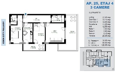 AP. 3CAM. SPATIOS 120MP. / IKEA PALLADY,SCOALA BRAUNER!