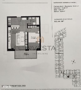 Apartament 2 camere 52.44 mp cu balcon, etaj intermediar, in Sopor!