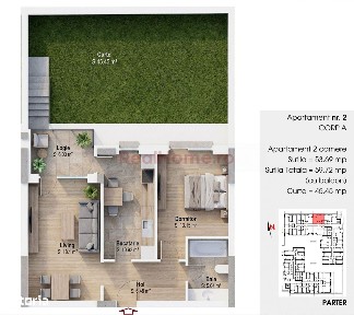 Ap 2 camere cu gradina incalzire pardoseala 1 Decembrie 1918 Ozana