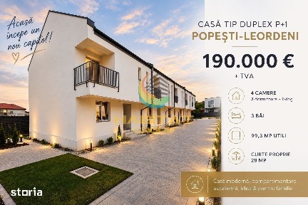 Vânzare Casa Înșiruită | 118 mp | P+1 | Popești Leordeni