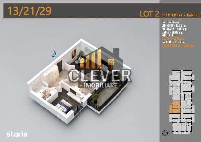 2 Camere | 63,41 mp Total | Balcon 10,56 mp | Comision 0%