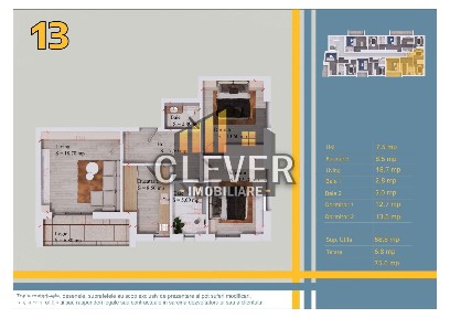3 Camere | 75,6 mp Total | 2 Bai | Comision 0% | Pallady