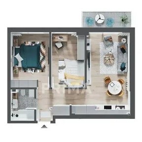 PRIMA Green P5 | 2 camere + birou | investiție în fază de construcție
