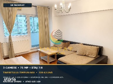 Apartament 3 Camere de Inchiriat Tineretului-Timpuri Noi !