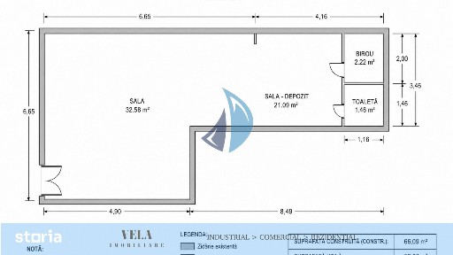 Spatiu comercial Dambu, 64mp, vitrina 6ml, vad comercial