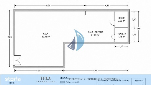 Spatiu comercial Dambu, 64mp, vitrina 6ml, vad comercial