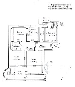 Central apartament 3 camere 80 mp utili