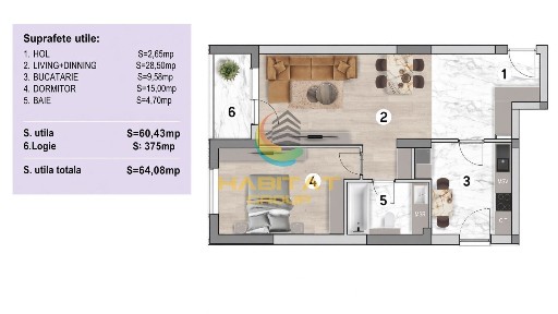 Vânzare Apartament 2 camere - Berceni | Dealul Cucului - 64 mp